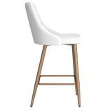 !nspire Antoine 26'' Counter Stool White/Aged Gold Faux Leather/Metal