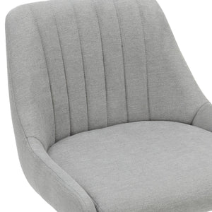 Worldwide Home Furnishings Kron-air Stylish Adjustable Stool With Winged Back And Tufted Upholstery For Bar Or Counter Use Grey,Black Fabric,Metal 203-574gy