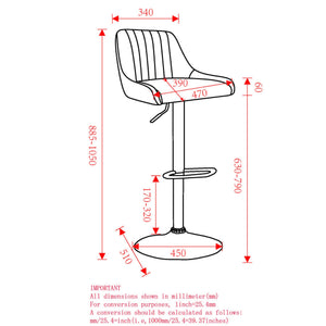 Worldwide Home Furnishings Kron-air Stylish Adjustable Stool With Winged Back And Tufted Upholstery For Bar Or Counter Use Grey,Black Fabric,Metal 203-574gy