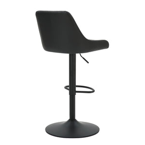 Worldwide Home Furnishings Kron-air Stylish Adjustable Stool With Winged Back And Tufted Upholstery For Bar Or Counter Use Black,Black Faux Leather,Metal 203-574pubk