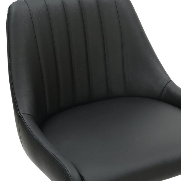 Worldwide Home Furnishings Kron-air Stylish Adjustable Stool With Winged Back And Tufted Upholstery For Bar Or Counter Use Black,Black Faux Leather,Metal 203-574pubk