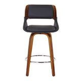 !nspire Hudson 26' Counter Stool Black/Walnut Faux Leather/Bentwood