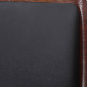 Worldwide Home Furnishings Hudson-26'' Mid-century Modern Counter Stool With Swivel Seat And Elegant Faux Leather Upholstery Black,Walnut Faux Leather,Bentwood 203-582pubk