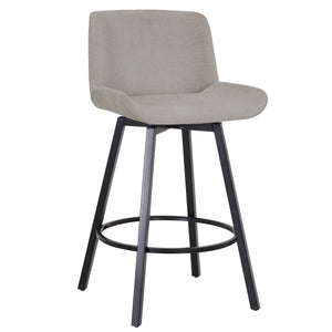 Worldwide Home Furnishings Fern-26'' Stylish Counter Stool - Modern Fabric Design For Comfort In Kitchen & Bar Settings Grey,Black Fabric,Metal 203-666gy