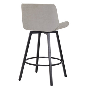 Worldwide Home Furnishings Fern-26'' Stylish Counter Stool - Modern Fabric Design For Comfort In Kitchen & Bar Settings Grey,Black Fabric,Metal 203-666gy
