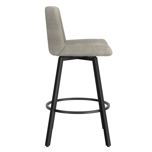 Worldwide Home Furnishings Fern-26'' Stylish Counter Stool - Modern Fabric Design For Comfort In Kitchen & Bar Settings Grey,Black Fabric,Metal 203-666gy