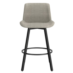 Worldwide Home Furnishings Fern-26'' Stylish Counter Stool - Modern Fabric Design For Comfort In Kitchen & Bar Settings Grey,Black Fabric,Metal 203-666gy