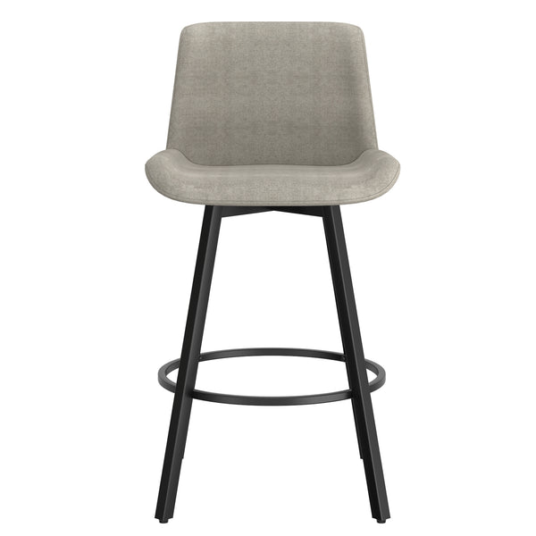 Worldwide Home Furnishings Fern-26'' Stylish Counter Stool - Modern Fabric Design For Comfort In Kitchen & Bar Settings Grey,Black Fabric,Metal 203-666gy