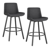 !nspire Fern 26'' Counter Stool Pu Vintage Charcoal/Black Faux Leather/Metal