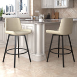 !nspire Fern 26'' Counter Stool Pu Vintage Ivory/Black Faux Leather/Metal