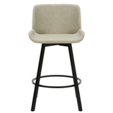 !nspire Fern 26'' Counter Stool Pu Vintage Ivory/Black Faux Leather/Metal