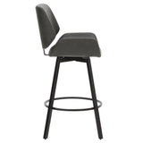 !nspire Fraser 26'' Counter Stool Vintage Charcoal/Black Faux Leather/Metal
