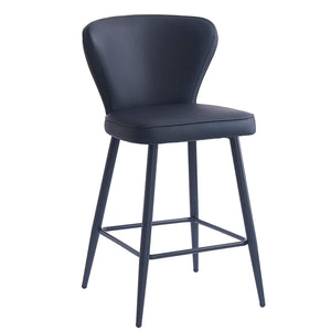 !nspire Clover 26'' Counter Stool Black/Black Faux Leather/Metal