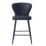 !nspire Clover 26'' Counter Stool Black/Black Faux Leather/Metal