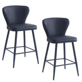!nspire Clover 26'' Counter Stool Black/Black Faux Leather/Metal
