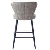 !nspire Clover 26'' Counter Stool Vintage Grey/Black Faux Leather/Metal