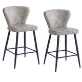 !nspire Clover 26'' Counter Stool Vintage Grey/Black Faux Leather/Metal