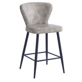 !nspire Clover 26'' Counter Stool Vintage Grey/Black Faux Leather/Metal