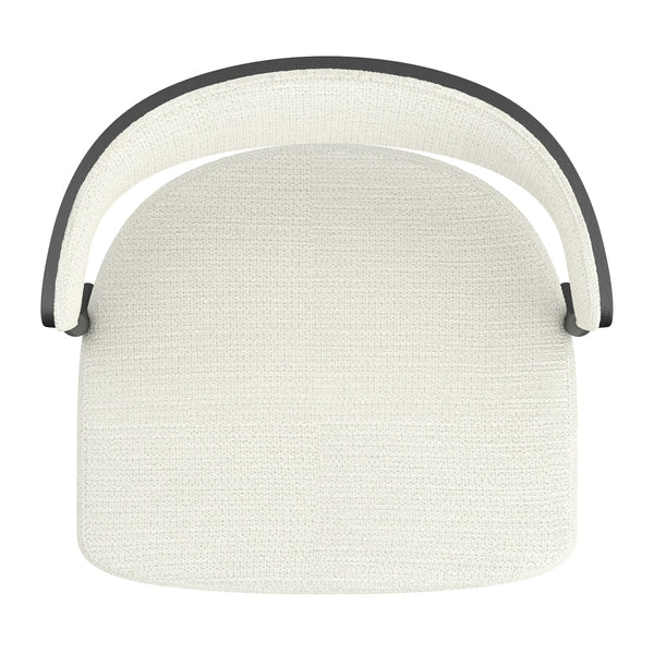 Worldwide Home Furnishings Kazan-air Stylish Adjustable Stool With Ergonomic Bentwood Back For Modern Homes And Comfort Ivory,Black Fabric,Bentwood,Metal 203-904iv