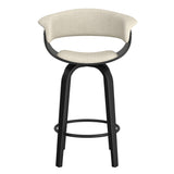 !nspire Holt 26" Counter Stool Beige Beige/Black Fabric/Bentwood