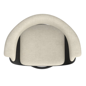 Worldwide Home Furnishings Holt-26" Stylish Mid-century Counter Stool With Swivel, Curved Bentwood Frame, And Plush Comfort Beige,Black Fabric,Bentwood 203-981bg_Bk