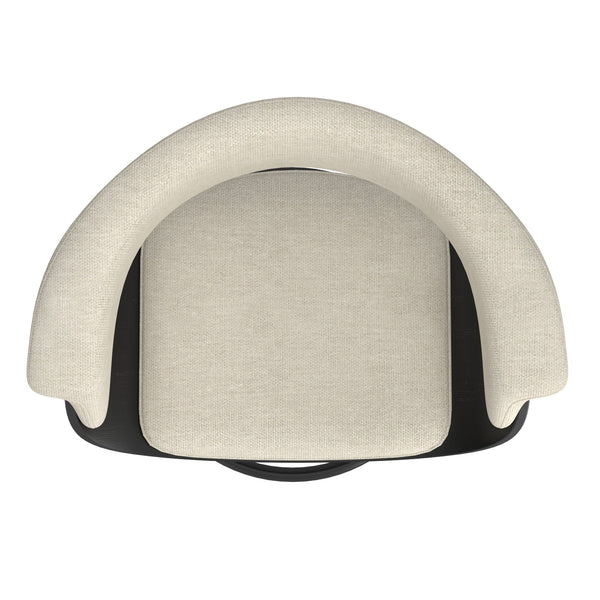 Worldwide Home Furnishings Holt-26" Stylish Mid-century Counter Stool With Swivel, Curved Bentwood Frame, And Plush Comfort Beige,Black Fabric,Bentwood 203-981bg_Bk