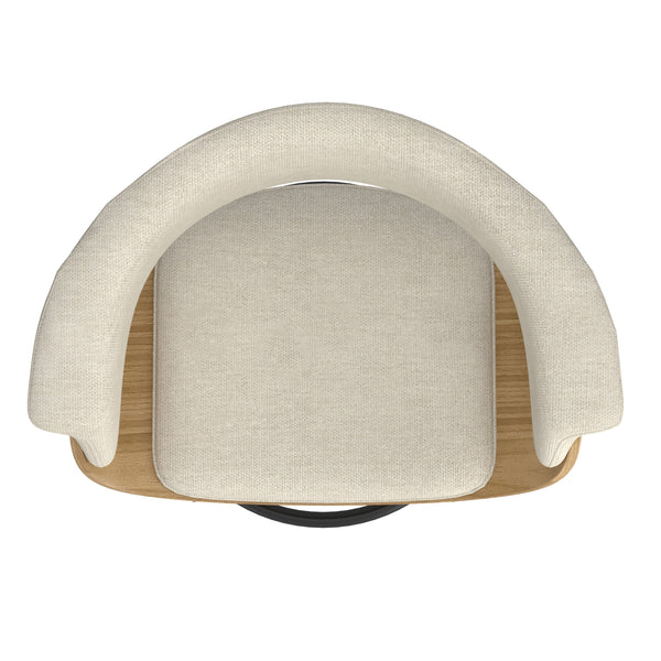 Worldwide Home Furnishings Holt-26" Stylish Mid-century Counter Stool With Swivel, Curved Bentwood Frame, And Plush Comfort Beige,Natural Fabric,Bentwood 203-981bg_Nt