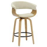 !nspire Holt 26" Counter Stool Beige Beige/Natural Fabric/Bentwood