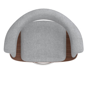 Worldwide Home Furnishings Holt-26" Stylish Mid-century Counter Stool With Curved Bentwood Frame And 360° Swivel Comfort Grey,Walnut Fabric,Bentwood 203-981gy