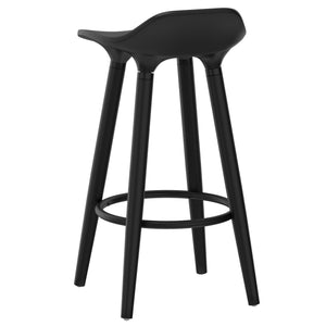Worldwide Home Furnishings Trex-26" Modern Black Counter Stool With Curved Seat For Ultimate Comfort & Stylish Decor Upgrade Black,Black Abs,Solid Wood 203-990bk