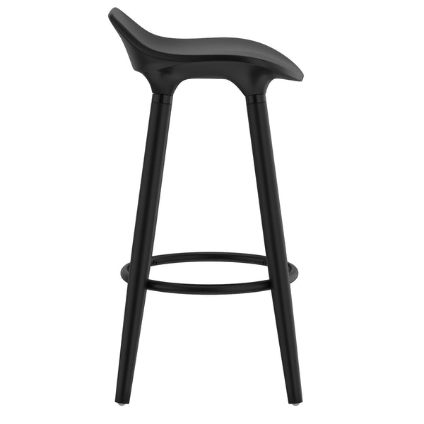 Worldwide Home Furnishings Trex-26" Modern Black Counter Stool With Curved Seat For Ultimate Comfort & Stylish Decor Upgrade Black,Black Abs,Solid Wood 203-990bk