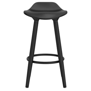 Worldwide Home Furnishings Trex-26" Modern Black Counter Stool With Curved Seat For Ultimate Comfort & Stylish Decor Upgrade Black,Black Abs,Solid Wood 203-990bk