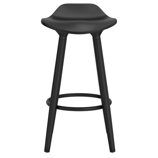 Worldwide Home Furnishings Trex-26" Modern Black Counter Stool With Curved Seat For Ultimate Comfort & Stylish Decor Upgrade Black,Black Abs,Solid Wood 203-990bk