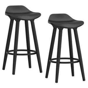Worldwide Home Furnishings Trex-26" Modern Black Counter Stool With Curved Seat For Ultimate Comfort & Stylish Decor Upgrade Black,Black Abs,Solid Wood 203-990bk