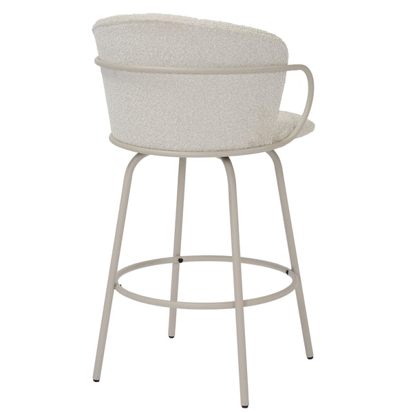 Worldwide Home Furnishings Kalani-26'' Swivel Counter Stool With Textured Boucle Fabric For Timeless Style And Comfort Beige,Beige Fabric,Metal 203-995bg