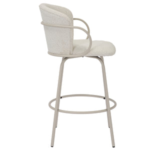 Worldwide Home Furnishings Kalani-26'' Swivel Counter Stool With Textured Boucle Fabric For Timeless Style And Comfort Beige,Beige Fabric,Metal 203-995bg