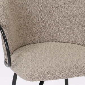 Worldwide Home Furnishings Kalani-26'' Swivel Counter Stool With Textured Boucle Fabric For Timeless Style And Comfort Warm Grey,Black Fabric,Metal 203-995wgy