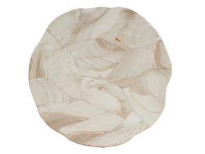 Lexington Artistica Home Tate Spot Table - Unique Hand-forged Iron Base With Fossilized Clam Shell Veneer For Stunning Decor Natural Iron Wood 2030-952