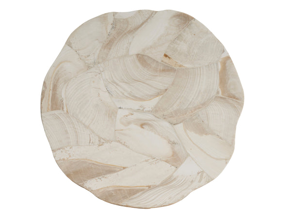 Lexington Artistica Home Tate Spot Table - Unique Hand-forged Iron Base With Fossilized Clam Shell Veneer For Stunning Decor Natural Iron Wood 2030-952