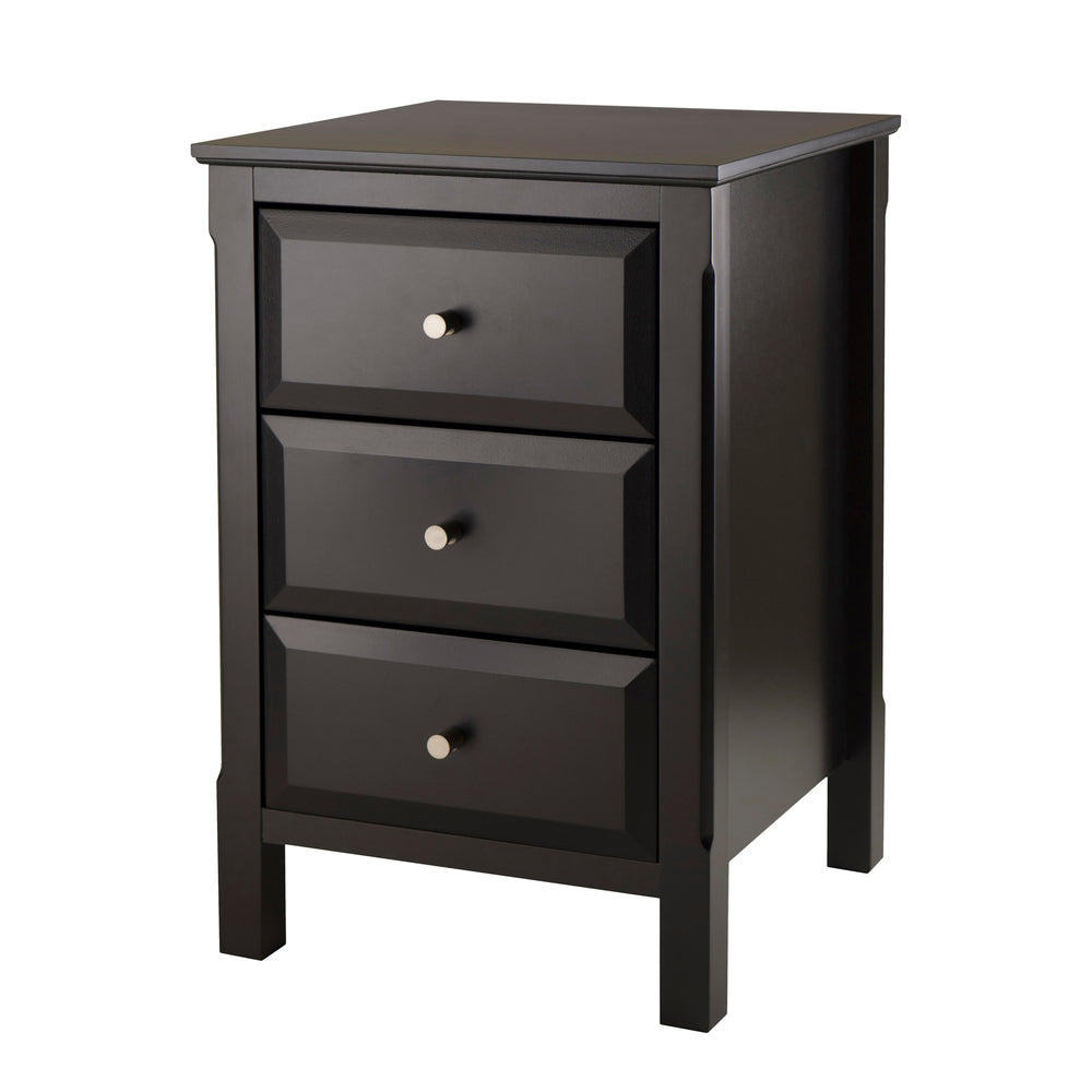 Winsome Wood Timmy Accent Table With 3 Drawers - Stylish Black Nightstand For Bedroom Or Living Room Use Black Composite Wood 20315-winsome-wood