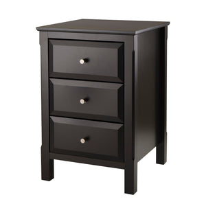 Winsome Wood Timmy Accent Table With 3 Drawers - Stylish Black Nightstand For Bedroom Or Living Room Use Black Composite Wood 20315-winsome-wood