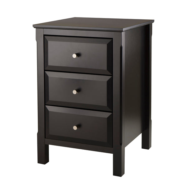 Winsome Wood Timmy Accent Table With 3 Drawers - Stylish Black Nightstand For Bedroom Or Living Room Use Black Composite Wood 20315-winsome-wood