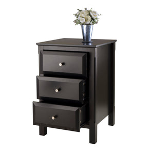 Winsome Wood Timmy Accent Table With 3 Drawers - Stylish Black Nightstand For Bedroom Or Living Room Use Black Composite Wood 20315-winsome-wood
