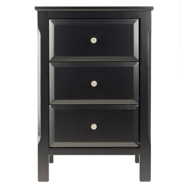 Winsome Wood Timmy Accent Table With 3 Drawers - Stylish Black Nightstand For Bedroom Or Living Room Use Black Composite Wood 20315-winsome-wood