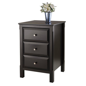 Winsome Wood Timmy Accent Table With 3 Drawers - Stylish Black Nightstand For Bedroom Or Living Room Use Black Composite Wood 20315-winsome-wood