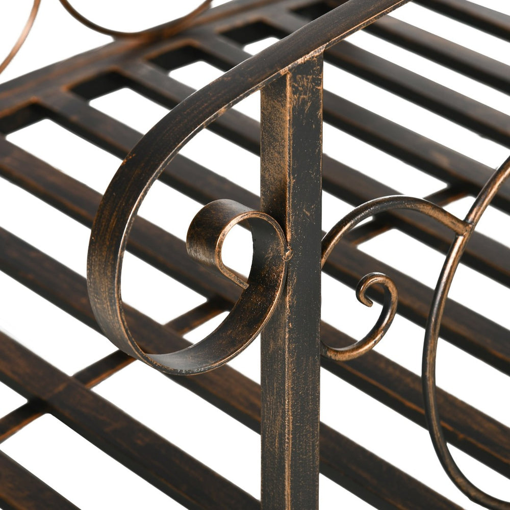 English Elm Outsunny 6' Decorative Metal Garden Bridge With Siderails – Elegant Arc Footbridge For Ponds & Streams W2225P217550-GIGA