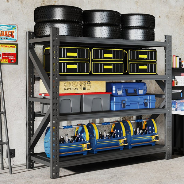 English Elm 5000 Lbs Industrial Garage Shelving Unit Welded Steel 4 Shelf Adjustable Heavy Rack T2398P480398