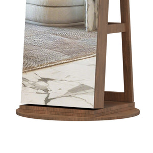 English Elm 360°swivel Jewelry Armoire with Led Interior Full Length Mirror Walnut Finish W3406P422682