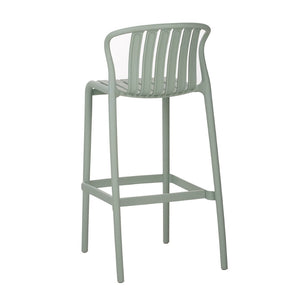 English Elm Outdoor Stackable Armless Barstools Set of 2 Uv Resistant Slat Back Patio Seating Green N780P199452G