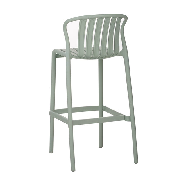 English Elm Outdoor Stackable Armless Barstools Set of 2 Uv Resistant Slat Back Patio Seating Green N780P199452G